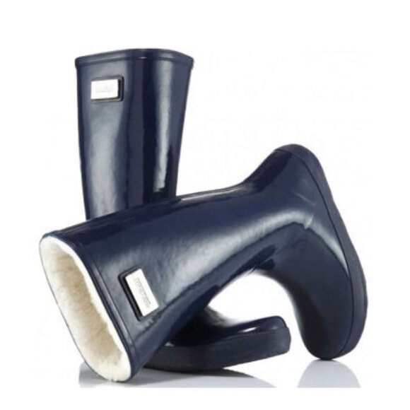 MoovBoot SuperGloss Tall Rubber/Sheepskin Boot - Picture 1 of 9
